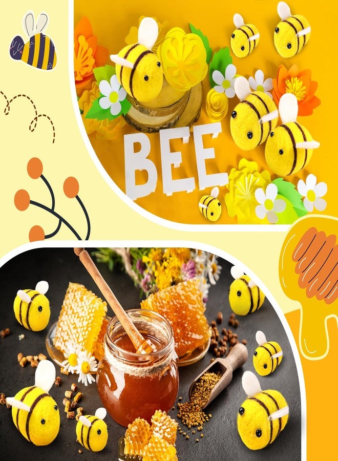 Mindsoft 30 Pcs Felt Bees for Crafts,Bee Party Decor 3 Size Little Bees Accessories Felt Bumble Plush Beehive Decor for DIY Gender Reveal Gift Themed Party Tiered Tray Decoration Costume DIY - Image 5